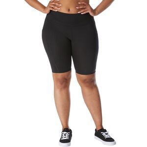 Women's Champion Absolute Bike Shorts, C Logo, 9" (Plus Size) Black 2X